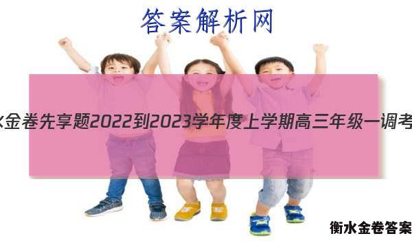 衡水金卷先享题 2022-2023学年度上学期高三年级一调考试(老高考)文数试题 答案